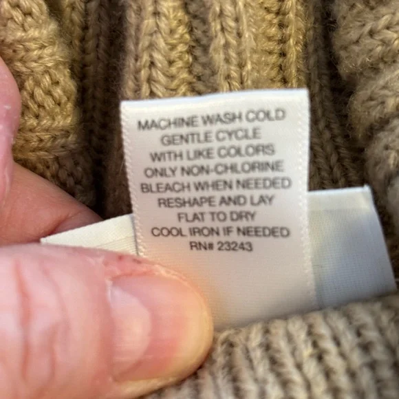 New York & Company Beige Women's Poncho Sweater - Picture 3 of 7